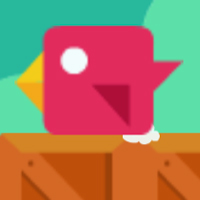 小鸟在方块上跑步